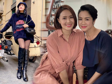 Trời lạnh buốt, "mẹ Hồng Diễm" vẫn chuộng mặc giấu quần khoe chân, sành điệu vượt mặt con gái thiên kim 