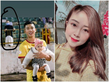 Bố bế con gái chụp ảnh, mẹ hotgirl than vãn khi thấy bóng mình bịt mặt đứng phía sau