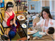 Làm mẹ - Trên sâu khấu lung linh, hàng chục mỹ nhân Việt bị chụp cảnh chăm con tất tả nơi công cộng