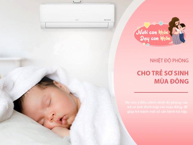 Mẹ lưu ý nhiệt độ phòng cho trẻ sơ sinh mùa đông, bé ngủ yên giấc, khỏe mạnh hơn