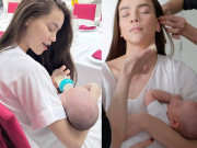 Làm mẹ - Hà Hồ bận rộn vừa bế con vừa trang điểm, dân tình khen mẹ bỉm đẹp nhưng ai cũng lo