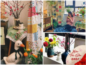 Bỏ chậu quất vào giỏ có nơ, mẹ Hà Nội hào hứng đón Tết xinh chẳng lo đụng hàng