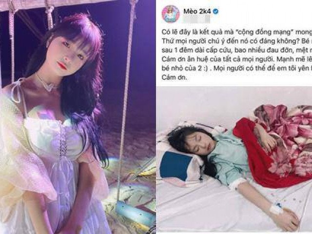 Nữ streamer Mèo 2k4 yếu ớt trên giường bệnh sau nghi vấn lộ clip nhạy cảm