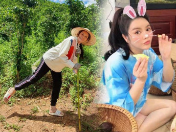 Lý Nhã Kỳ diện áo rộng thùng thình để giấu dáng mũm mĩm