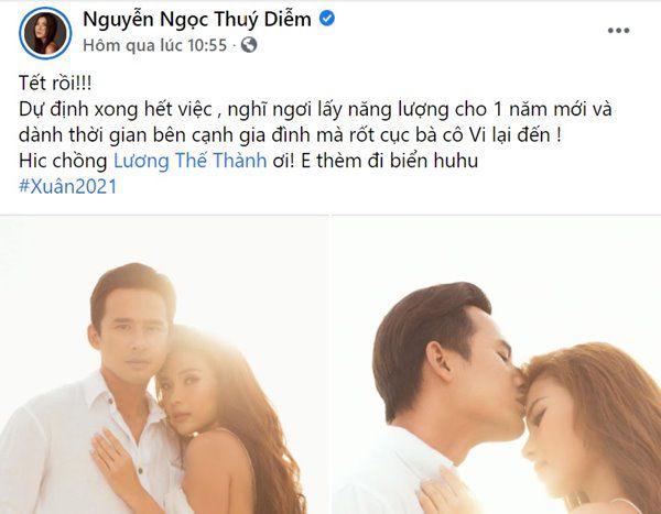 Thúy Diễm mè nheo đòi đi biển dịp Tết, Lương Thế Thành thả nhẹ 1 câu mặn hơn muối - 1