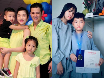 Hai con của Vân Quang Long khoe thành tích học tập giỏi trước bàn thờ bố, dân tình xúc động