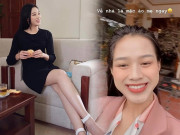Thời trang - Đỗ Thị Hà về quê ăn Tết, bỏ hết váy đầm điệu đà, từ tối đến sáng diện đồ ngủ
