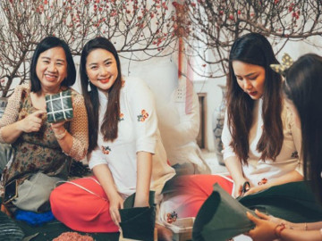 Dáng mũm mĩm học Phan Như Thảo diện áo dài Tết vẫn phúc hậu và đẹp rực rỡ