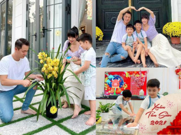 Biệt thự hơn 45 tỷ đồng của vợ chồng Đăng Khôi - Thủy Anh được trang hoàng đón Tết