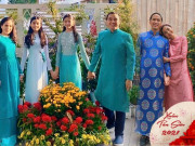 Thời trang - Gia đình hot nhất Vbiz chọn đồ du Xuân là áo dài: nhà Quyền Linh, Hà Tăng đẹp xuất sắc