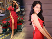 Thời trang - Đêm giao thừa, "tình địch" của Hoa hậu Hương Giang diện váy đỏ rực xẻ cao tít đốn tim CĐM