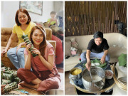 Bếp Eva - Sao Việt thi nhau khoe ảnh gói bánh chưng, bếp nhà Công Phượng đặc biệt gây chú ý