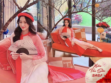 Thả dáng với áo dài, mẹ 2 con Đặng Thu Thảo đẹp rực rỡ giữa hoa lá mùa Xuân