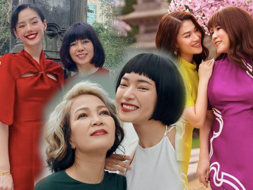 Nhiều người đẹp Vbiz khoe mẹ đẹp tựa mỹ nhân vào dịp Tết