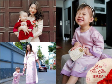 Đầu xuân, vợ con của giám khảo Rap Việt gây chú ý: Người bầu vượt mặt vẫn xinh