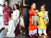 Làm đẹp - Hồng Nhung khoe ảnh cặp song sinh từng mùa Tết: ngày bé tựa thiên thần, 9 tuổi cao vượt trội