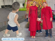 Thời trang - Tập thể dục, quý tử nhà Lan Khuê được bố mẹ sắm hẳn đôi giày 13 triệu mang cho êm