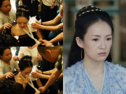 Giải trí - Mải đóng phim, Chương Tử Di giẫm phải móc treo quần áo, khóc vì không thể cử động