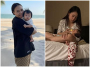 Bà bầu - Chồng đăng ảnh "dìm" vợ sau sinh: Đàm Thu Trang mặt mộc kém sắc, Đông Nhi vòng 2 lớn