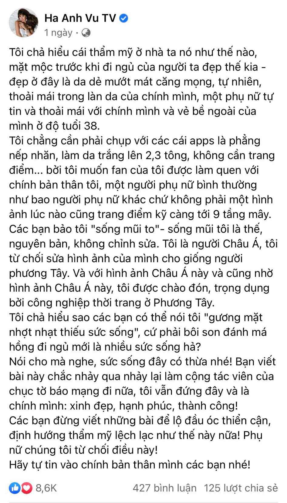 Bị chê nhợt nhạt thiếu sức sống, siêu mẫu Hà Anh vẫn tự tin khoe mặt mộc - 3