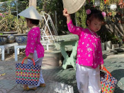 Thời trang - Con gái Lê Phương diện áo bà ba, xách làn đi chợ, đáng yêu và sành điệu không thua mẹ