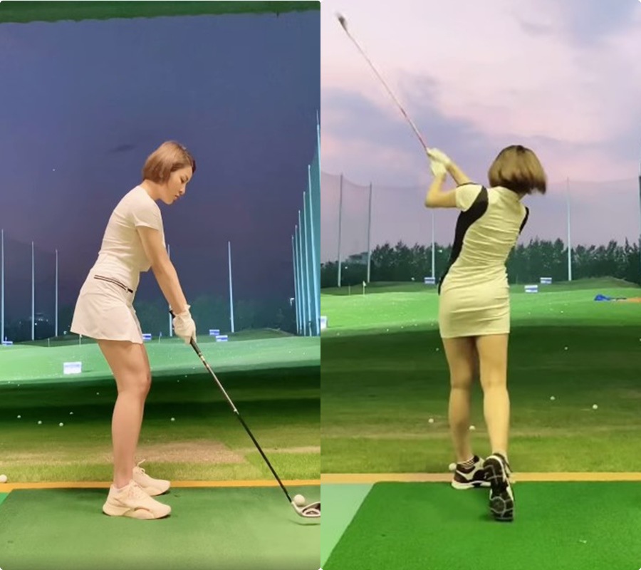 Trâm Anh làm người xem amp;#34;hú timamp;#34; khi diện váy siêu ngắn đánh golf - 7