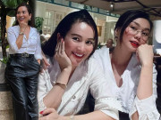 Thời trang - Không váy đầm lộng lẫy, Thanh Hằng và vợ Bình Minh hoá nữ sinh với áo sơ mi giản dị