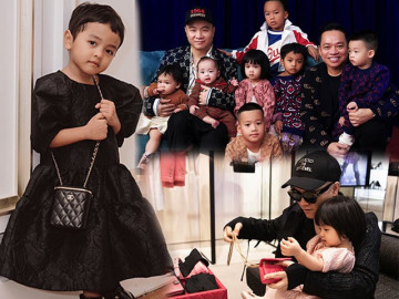 Nhà đông con, Đỗ Mạnh Cường vẫn chăm chút đồ hiệu cho từng nhóc tì
