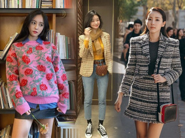 10 set đồ sang chảnh của sao Hàn, nàng mặc đẹp ngày Hà Nội mưa lạnh