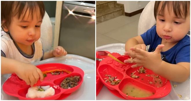 Đi ăn hàng, con trai MC sexy nhất showbiz Việt dùng tay bốc thức ăn bôi lên đầu lên mặt - 8
