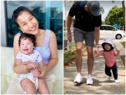 Làm mẹ - Mới 8 tháng tuổi, con trai Á hậu Hoàng Oanh đã biết đi lẫm chẫm