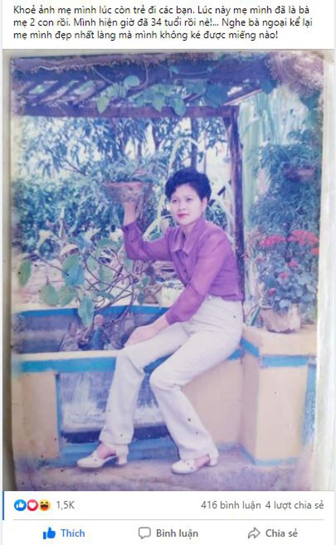 Khoe ảnh mẹ hồi trẻ xinh đẹp, con gái thừa nhận: Rất tự hào dù mẹ hay bị lừa tiền - 1
