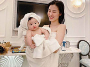 Làm mẹ - Đông Nhi khoe ảnh: Em Nhi chị Ngọc mới tắm hơi trần trùi trụi do bố Ông Cao Thắng chụp