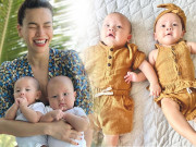 Thời trang - Thời trang đồng điệu xinh yêu của cặp sinh đôi nhà Hồ Ngọc Hà - Kim Lý