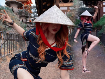 Đi chùa diện đầm xẻ tà cao đến mông, tạo dáng phản cảm, hot girl bị CĐM góp ý