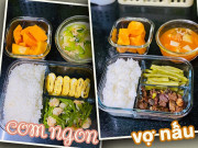 Mâm cơm HOT MXH - Vợ đảm nấu ngon, chồng chỉ việc xách cơm mang đi làm, đồng nghiệp 