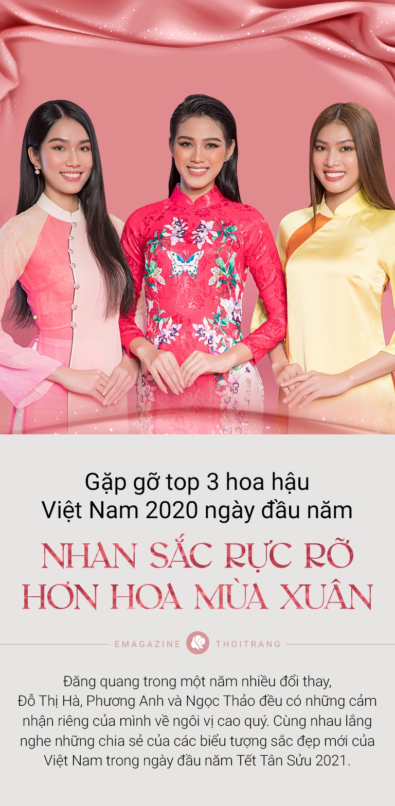 Gặp gỡ top 3 Hoa Hậu Việt Nam ngày đầu năm: Nhan sắc rực rỡ hơn hoa mùa Xuân - 2