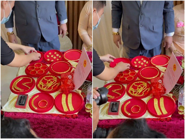 1kg vàng, sổ đỏ và chìa khóa xe là quà hồi môn được bày hết lên bàn khiến ai xem cũng ước ao
