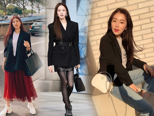 Sao Hàn đúng là cao thủ diện áo blazer đen, phối kiểu gì cũng sang xịn chứ chẳng hề già