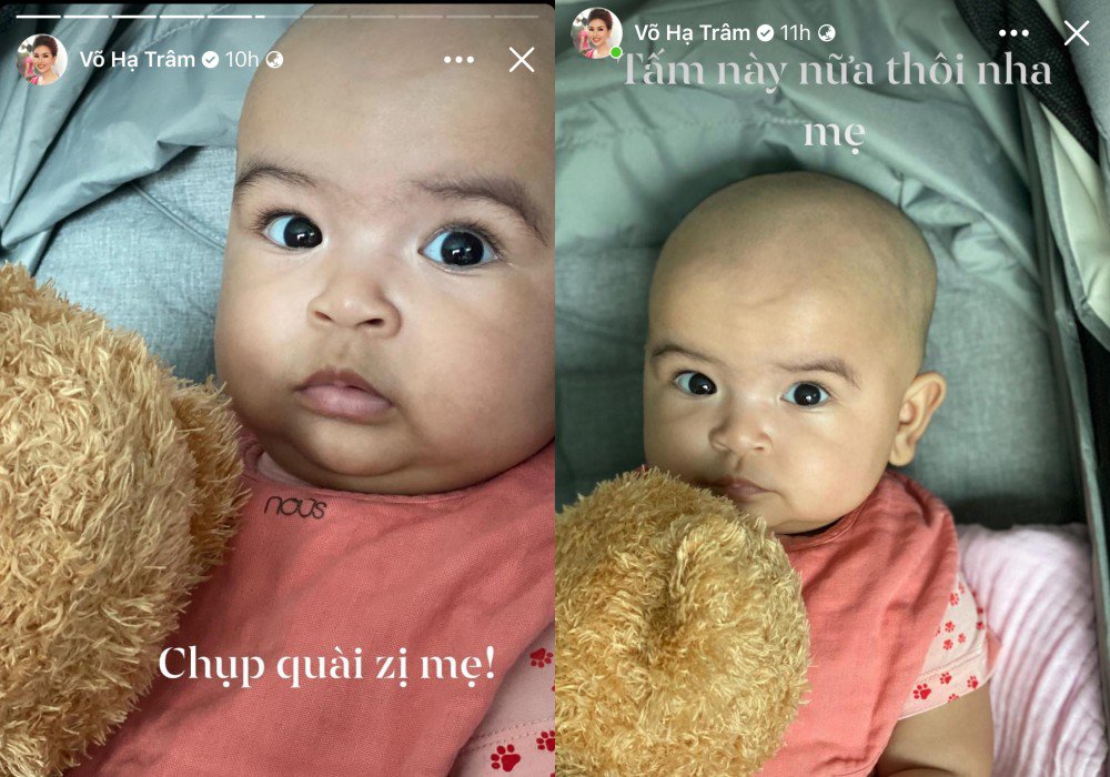 Gần đây, bé Moon bắt đầu thấy có nét giống mẹ, đặc biệt là đôi mắt.