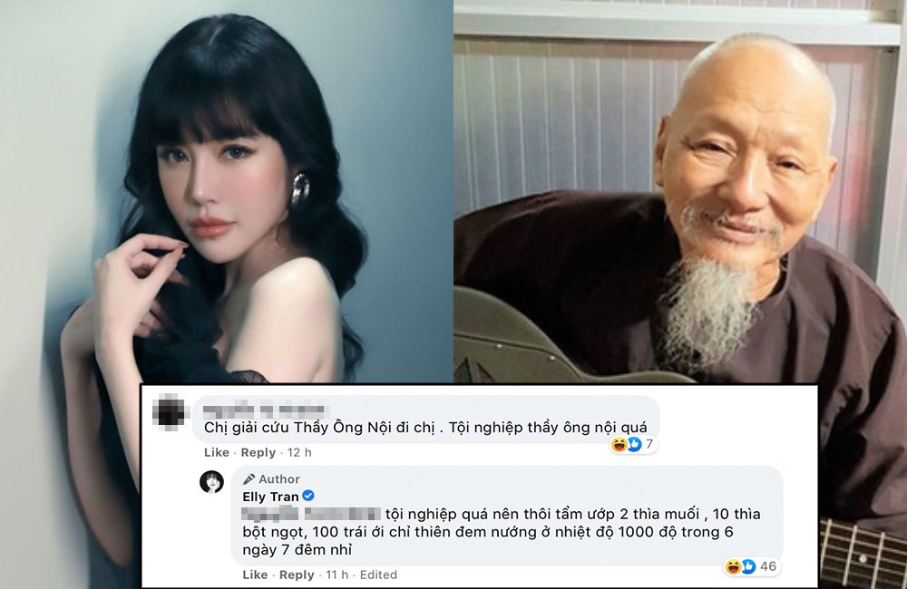 Elly Trần muốn tẩm ướp luôn thầy ông nội dưới bình luận mỉa mai tội nghiệp của dân mạng.