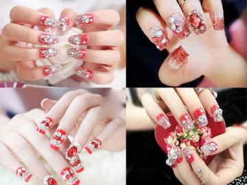 10 kiểu nail xinh đính đá đơn giản sang chảnh quyến rũ mọi ánh nhìn