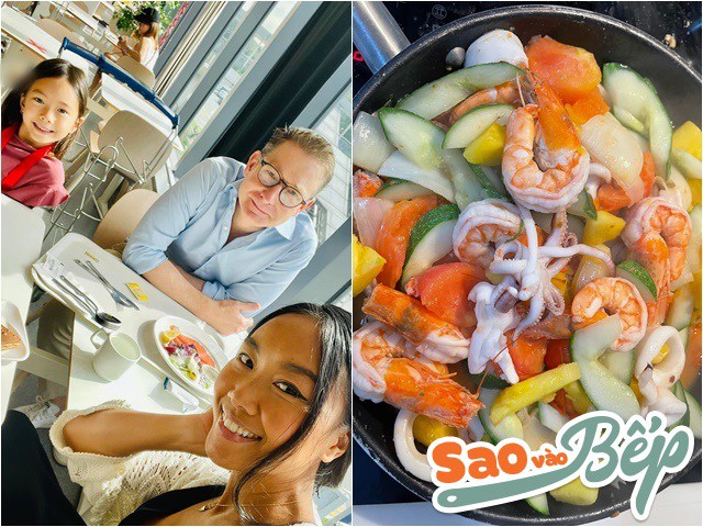 Làm món đầy màu sắc cho chồng 1m9 và con gái, Đoan Trang thú nhận lần đầu thấy ghê