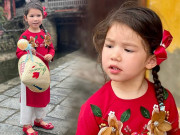 Thời trang - Con gái Hà Anh dẫn đầu đường đua áo dài Tết với set đồ đỏ rực rỡ