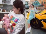 Bà bầu - Sau sinh con với chồng siêu giàu, "mẹ bỉm quý tộc" chăm chỉ giảm cân, "đọ dáng" bên siêu xe