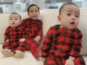 Thời trang - Nhìn cặp quý tử nhà Phạm Hương diện đồ đỏ là thấy Tết về ngập tràn