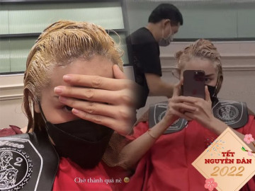 Kỳ Duyên ngồi đến 2 giờ sáng mới có mái tóc ưng ý đón Tết