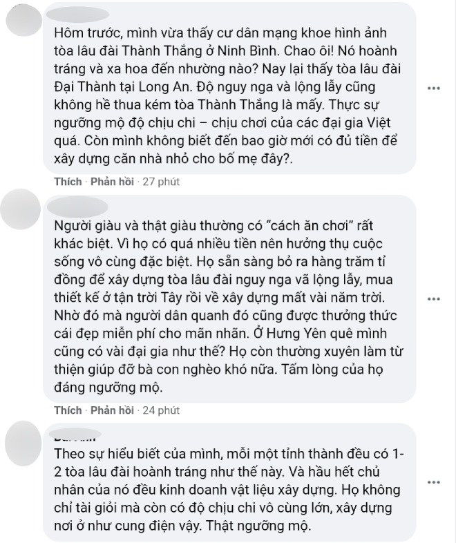 Ai cũng choáng ngợp với khối gia tài đồ sộ này của vị đại gia xây dựng, đồng thời tò mò về giá trị thật sự của tòa lâu đài. (Ảnh chụp màn hình)