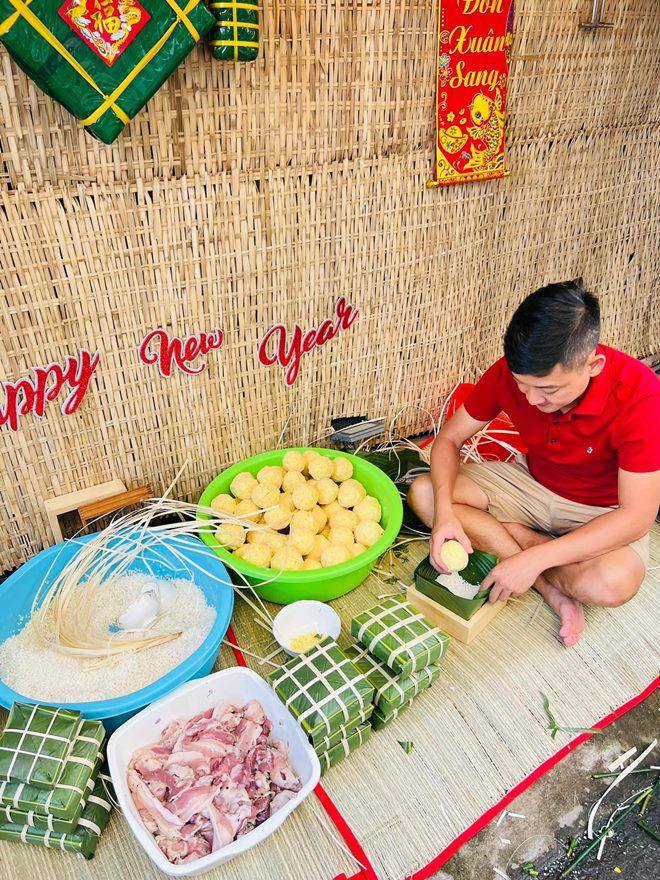 Trịnh Kim Chi, Lê Thúy và dàn sao gói bánh chưng, có người mang bánh ra... chuồng bò khoe - 20