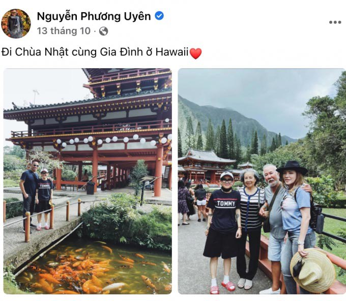 Thanh Hà đi du lịch cùng gia đình Phương Uyên vào tháng 10/2021.